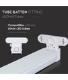 Réglette LED T8 60cm - Pour 2x tubes LED 60cm, IP20 intérieur
