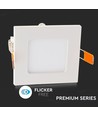 Panneau LED encastrable 3W 8,4x8,4cm - Découpe : 7,3 x 7,3 cm, Dimensions : 8,4 x 8,4 cm