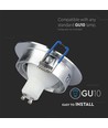 Kit Downlight MR16 ou GU10 - Sans source lumineuse, aluminium brossé, Perçage : Ø7,5 cm, Dimensions : Ø9,1 cm