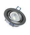 Kit Downlight MR16 ou GU10 - Sans source lumineuse, aluminium brossé, Perçage : Ø7,5 cm, Dimensions : Ø9,1 cm