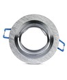 Kit Downlight MR16 ou GU10 - Sans source lumineuse, aluminium brossé, Perçage : Ø7,5 cm, Dimensions : Ø9,1 cm