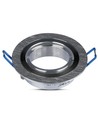 Kit Downlight MR16 ou GU10 - Sans source lumineuse, aluminium brossé, Perçage : Ø7,5 cm, Dimensions : Ø9,1 cm