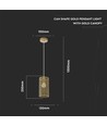 Suspension V-Tac - Or, métal, E27