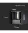 Applique murale LED 5W - IP65 extérieur, carrée, faisceau réglable, noir, source lumineuse incluse