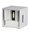 Applique murale LED 5W - IP65 extérieur, blanc, carré, angle de diffusion réglable, source lumineuse incluse