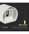 Applique murale LED 5W - IP65 extérieur, Ronde, Blanche, Angle de diffusion réglable, Source lumineuse incluse