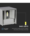 Applique murale LED 5W - IP65 extérieur, carrée, grise, angle de diffusion réglable, source lumineuse incluse