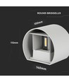 Applique murale 5W - IP65 extérieur, Ronde, angle de diffusion réglable, source lumineuse incluse, gris