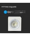 Plafonnier en plâtre GU10 - Carré, sans source lumineuse