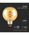 Ampoule globe LED E27 5W - Ø12,5cm, Filament carbone, blanc extra chaud