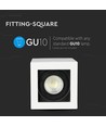 Plafonnier GU10 - IP20, carré, blanc, sans source lumineuse