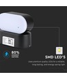 Applique murale LED 6W - IP65 extérieur, ovale, rotative à 350 degrés, noir, source lumineuse incluse