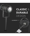V-Tac lampe de jardin LED 12W - Noir, avec piquet, IP65, 230V
