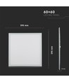 Outlet: Dalle LED 60x60, 32W - Hauteur: 13mm, 120lm/W, bord blanc
