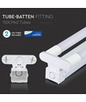 V-Tac 150 cm double luminaire LED de base - Incl. 2 pcs tubes LED 22W, IP20