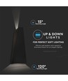 Applique murale LED 6W - IP65 extérieur, noir, source lumineuse incluse