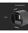 Applique murale LED 5W - IP65 extérieur, ronde, noire, angle de diffusion réglable, source lumineuse incluse