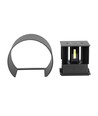 Applique murale LED 5W - IP65 extérieur, ronde, noire, angle de diffusion réglable, source lumineuse incluse
