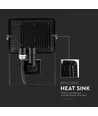 Projecteur LED 30W avec détecteur - Puce LED Samsung, lampe de travail