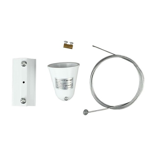 Suspension à câble V-Tac pour rails - Blanc, compatible avec rails V-Tac, 3 phases