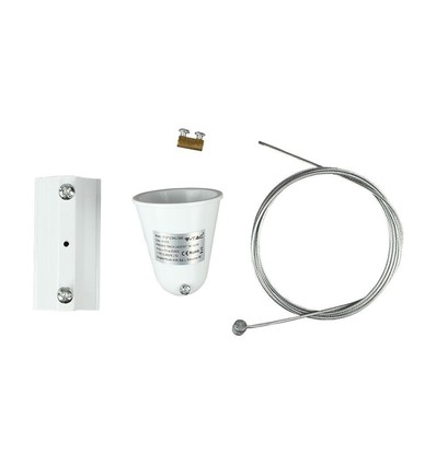 Suspension à câble V-Tac pour rails - Blanc, compatible avec rails V-Tac, 3 phases