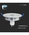 Kit Downlight MR16 ou GU10, sans source lumineuse, blanc mat, perçage : Ø7,5 cm, dimensions : Ø9,1 cm