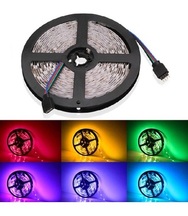 Démonstration des variations de couleurs et de blancs sur un ruban LED RGB.