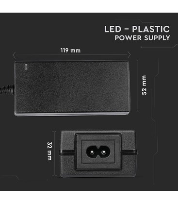 Dimensions détaillées d'une alimentation 12V pour l'intégration dans les espaces restreints.